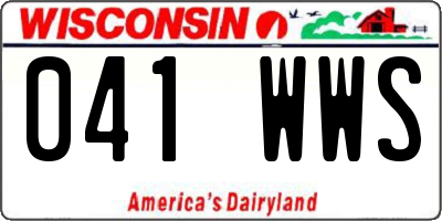 WI license plate 041WWS