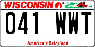 WI license plate 041WWT