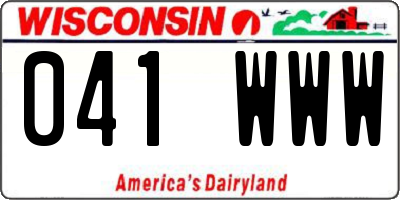 WI license plate 041WWW