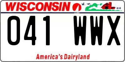 WI license plate 041WWX