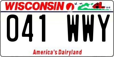WI license plate 041WWY