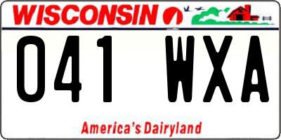 WI license plate 041WXA