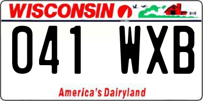 WI license plate 041WXB