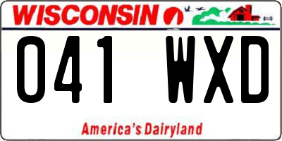 WI license plate 041WXD