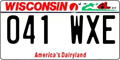 WI license plate 041WXE