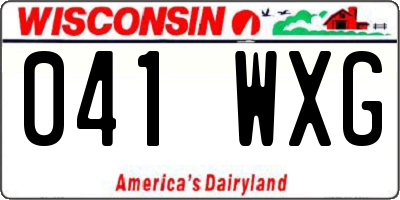 WI license plate 041WXG