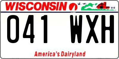 WI license plate 041WXH