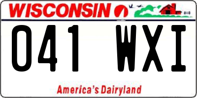 WI license plate 041WXI