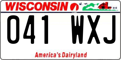 WI license plate 041WXJ