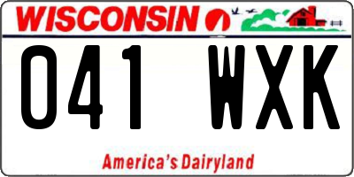 WI license plate 041WXK