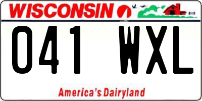 WI license plate 041WXL