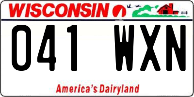 WI license plate 041WXN