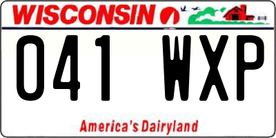WI license plate 041WXP