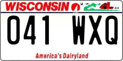 WI license plate 041WXQ