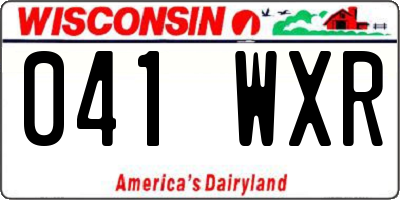 WI license plate 041WXR