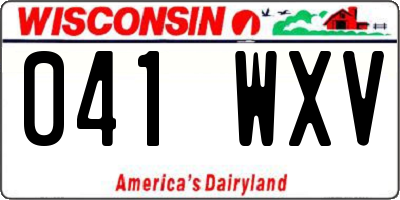 WI license plate 041WXV