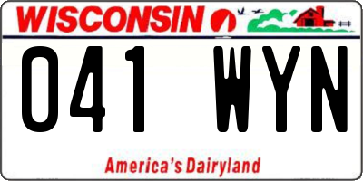WI license plate 041WYN