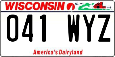 WI license plate 041WYZ