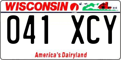 WI license plate 041XCY