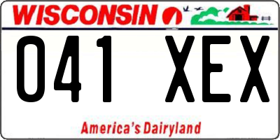 WI license plate 041XEX