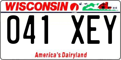 WI license plate 041XEY