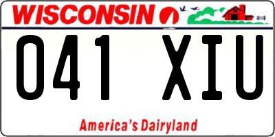 WI license plate 041XIU