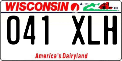 WI license plate 041XLH