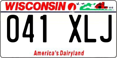 WI license plate 041XLJ