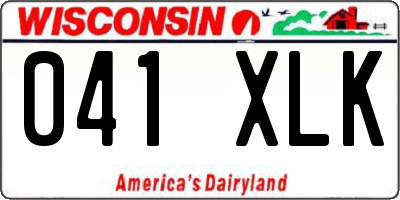 WI license plate 041XLK