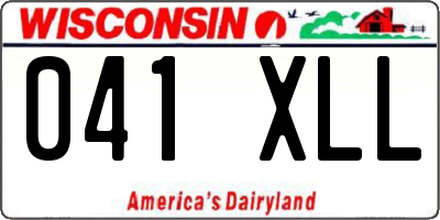 WI license plate 041XLL