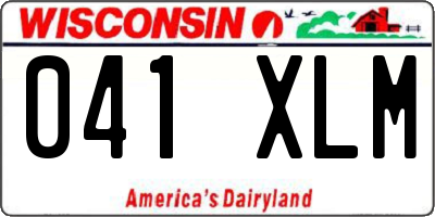 WI license plate 041XLM