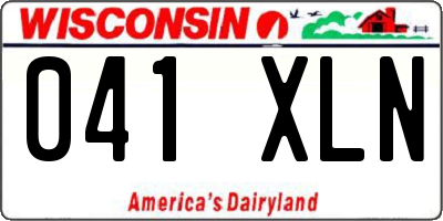 WI license plate 041XLN