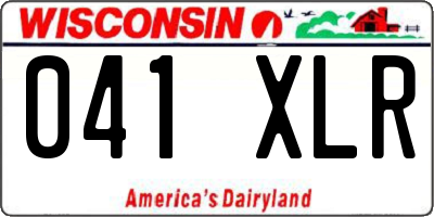 WI license plate 041XLR