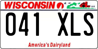 WI license plate 041XLS