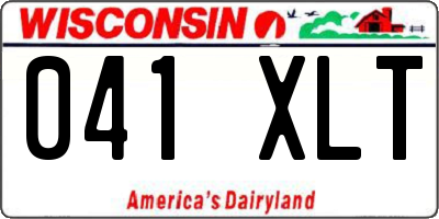 WI license plate 041XLT