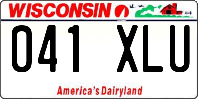 WI license plate 041XLU