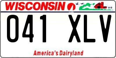 WI license plate 041XLV