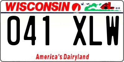 WI license plate 041XLW