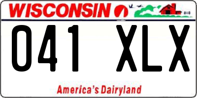 WI license plate 041XLX