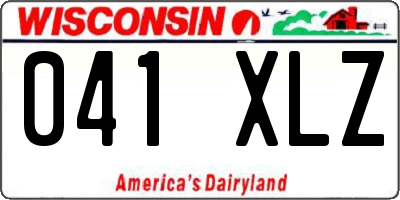 WI license plate 041XLZ