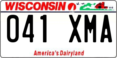 WI license plate 041XMA