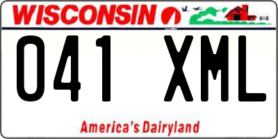 WI license plate 041XML