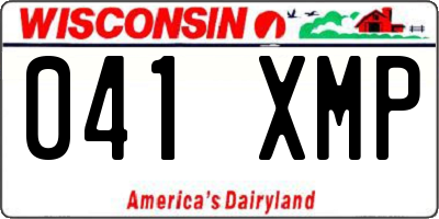 WI license plate 041XMP