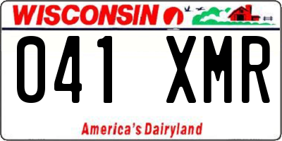 WI license plate 041XMR