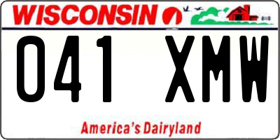 WI license plate 041XMW