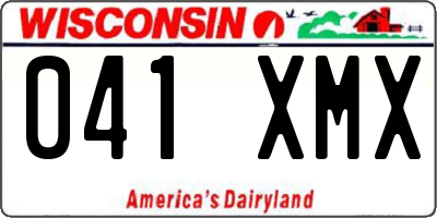 WI license plate 041XMX