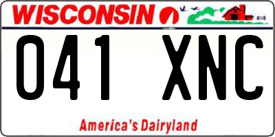 WI license plate 041XNC