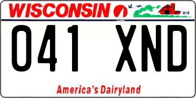 WI license plate 041XND