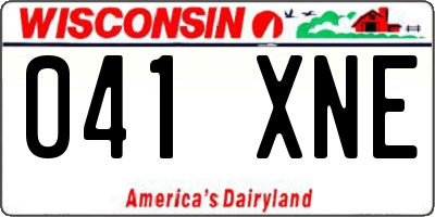 WI license plate 041XNE