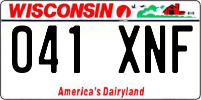 WI license plate 041XNF